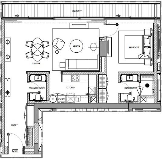 1 Bedroom Floor Plan