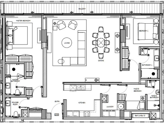 2 Bedroom Floor Plan